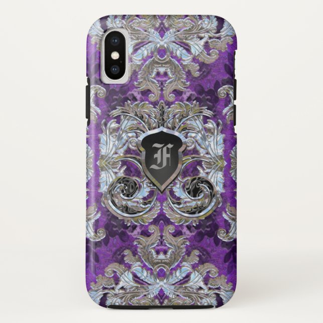 Capa Para iPhone, Case-Mate Molly Kourte Damask Monograma BONITO (Verso)