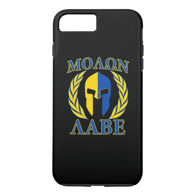 Capa Para iPhone, Case-Mate Molon Labe Spartan Laurels Amarelo Azul Acentos (Verso)