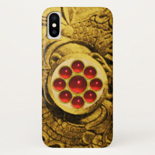 CAPA PARA iPhone X MON COM GEMSTONES DE GEMSTONA DE RUBAS VERMELHAS D