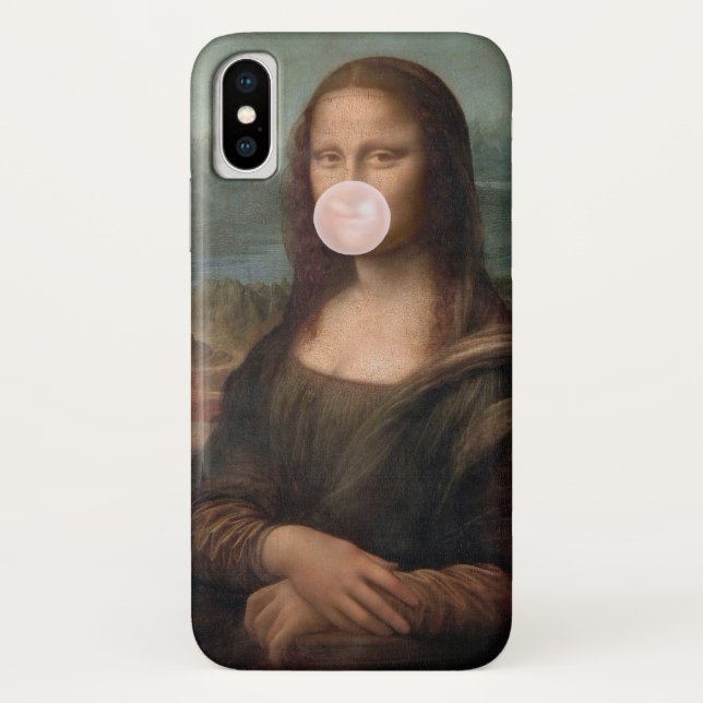 Capa Para iPhone, Case-Mate Mona Lisa soprando chiclete rosa (Verso)