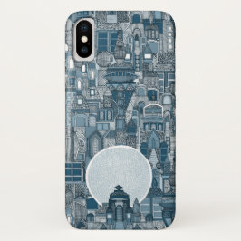 Capa Para iPhone Da Case-Mate mono azul da cidade espacial