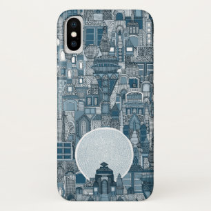 Capa Para iPhone Da Case-Mate mono azul da cidade espacial