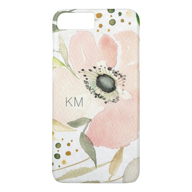 Capa Para iPhone, Case-Mate Monograma | a alegria da aguarela do branco | (Verso)
