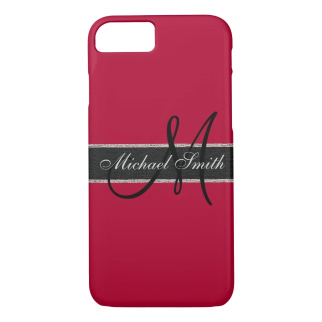 Capa Para iPhone, Case-Mate Monograma Alabama crimson Background (Verso)
