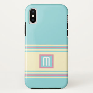Capa Para iPhone Da Case-Mate Monograma Amarelo Cor-de-Rosa Azul Elegante Modern