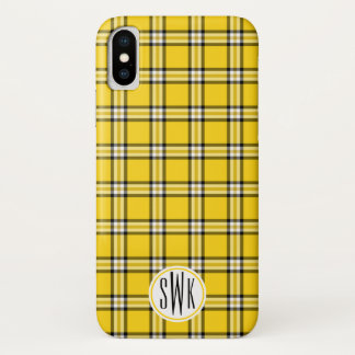 Capa Para iPhone Da Case-Mate Monograma amarelo da xadrez