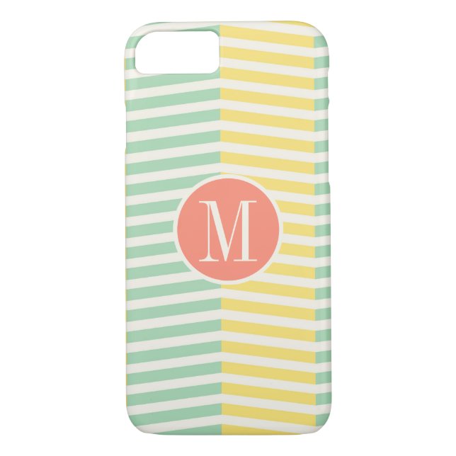 Capa Para iPhone, Case-Mate Monograma amarelo e verde (Verso)