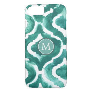 Capa iPhone 8/ 7 Monograma   Aquamarine Motif IV