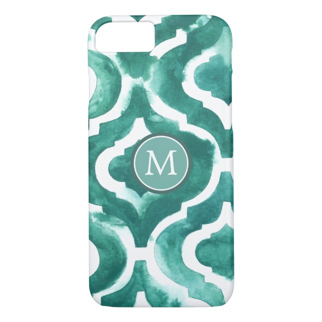 Capa Para iPhone, Case-Mate Monograma | Aquamarine Motif IV (Verso)