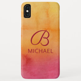 Capa Para iPhone Da Case-Mate Monograma Aquarela Nome Personalizado Sunset