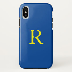Capa Para iPhone Da Case-Mate Monograma Azul Amarelo Azul Inicial Brilho Colorid