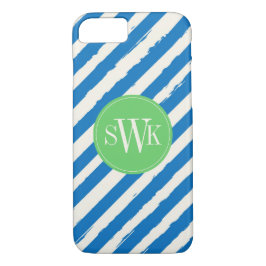 Capa Para iPhone Da Case-Mate Monograma Azul com Stripes Pintadas