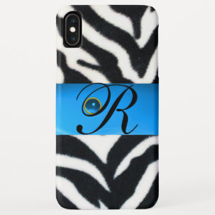CAPA PARA iPhone DA Case-Mate MONOGRAMA AZUL DE GEM AZUL DE ZEBRA BRANCA PRETA,