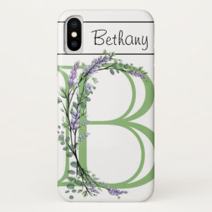 Capa Para iPhone Da Case-Mate Monograma B Lavanda Eucalipto