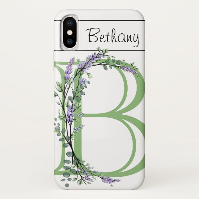 Capa Para iPhone, Case-Mate Monograma B Lavanda Eucalyptus (Verso)