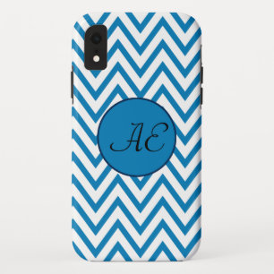 Capa Para iPhone Da Case-Mate Monograma Blue Chevron Moderno