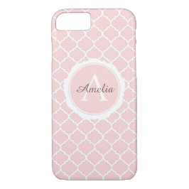 Capa iPhone 8/ 7 Monograma - Blush Pink Geométrico