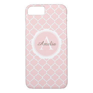 Capa iPhone 8/ 7 Monograma - Blush Pink Geométrico