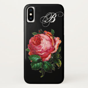 CAPA PARA iPhone X  MONOGRAMA BONITO DO ROSA DO ROSA