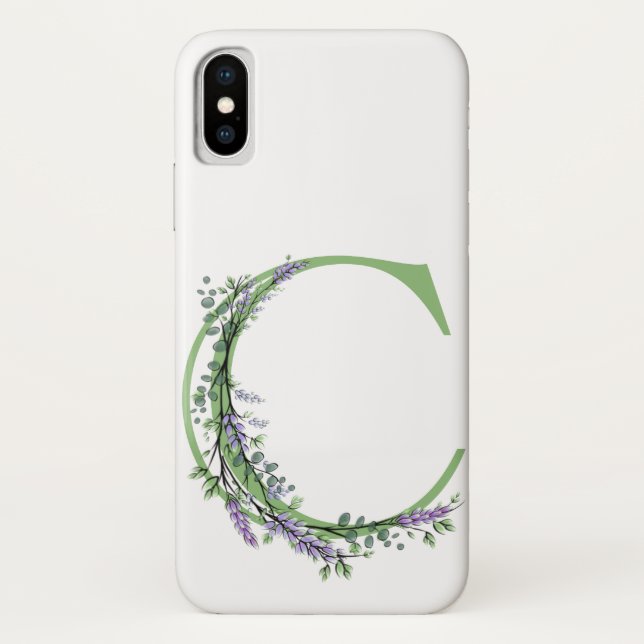 Capa Para iPhone, Case-Mate Monograma C Lavanda Eucalipto (Verso)