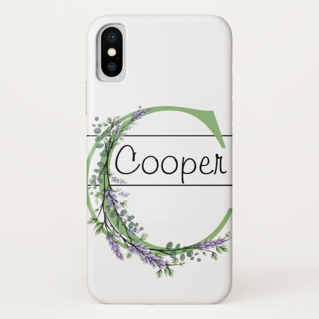 Capa Para iPhone, Case-Mate Monograma C Lavanda Eucalyptus (Verso)