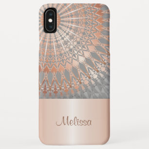Capa Para iPhone Da Case-Mate Monograma cinzento Dourado cor-de-rosa da mandala