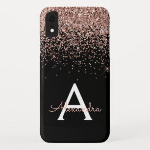Capa Para iPhone Da Case-Mate Monograma com brilho preto-e-claro, cor-de-rosa, r