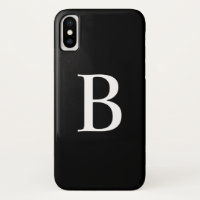 Monograma corajoso preto e branco moderno da
