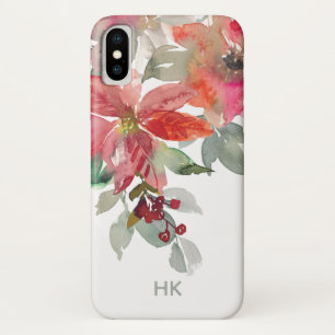 Capa Para iPhone Da Case-Mate Monograma Cores Vermelhos Poinsettia Flores