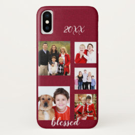 Capa Para iPhone Da Case-Mate Monograma da Colagem de Fotos da Família Feriada E