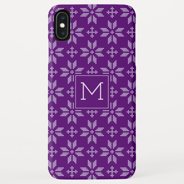 Capa Para iPhone, Case-Mate Monograma da Feira Branca de Púrpura da Suécia (Verso)