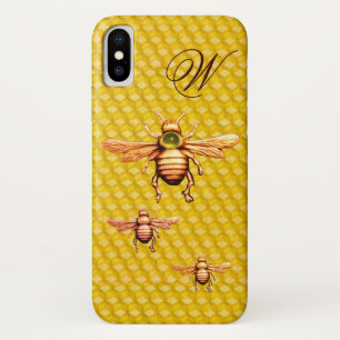 Capa Para iPhone Da Case-Mate MONOGRAMA DE ABELHAS DE MEL Dourado