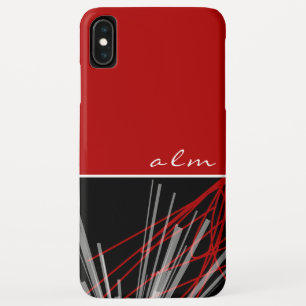 Capa Para iPhone Da Case-Mate Monograma de Abstrato branco e preto vermelho mode