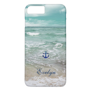 Capa Para iPhone Da Case-Mate Monograma de Âncora de Vista de Praia do Oceano C