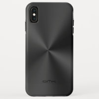Monograma de aspecto de aço inoxidável preto brilh