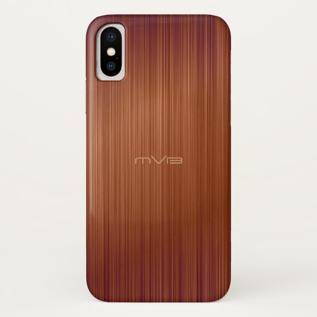 Capa Para iPhone, Case-Mate Monograma de aspecto de fibra de carbono vermelho  (Verso)