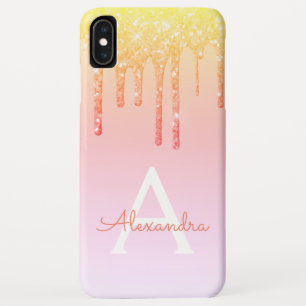 Capa Para iPhone Da Case-Mate Monograma de Brilhante Amarelo Laranja Glitter