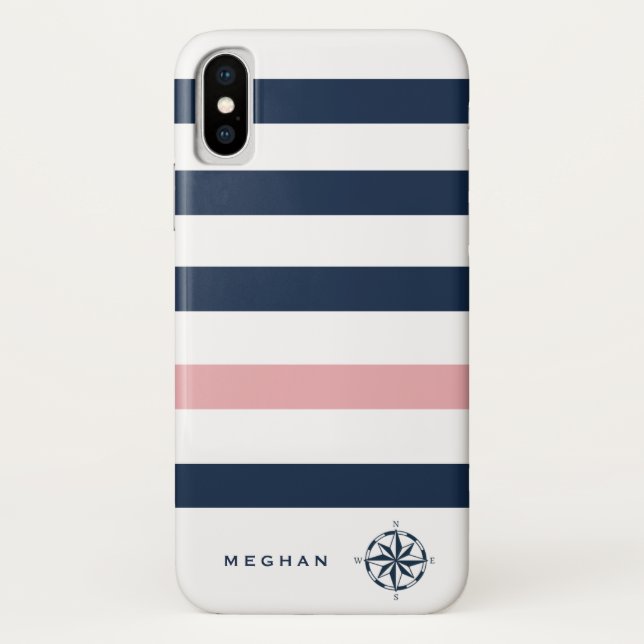 Capa Para iPhone, Case-Mate monograma de bússolas náuticas (Verso)