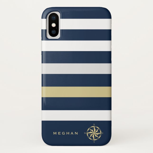 Capa Para iPhone, Case-Mate monograma de bússolas náuticas (Verso)