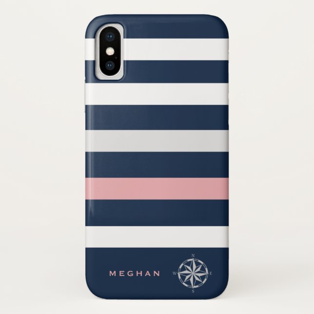 Capa Para iPhone, Case-Mate monograma de bússolas náuticas (Verso)