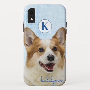 Capa Para iPhone Da Case-Mate Monograma de Cães de Erva-a-Boo, Azul-Bonito