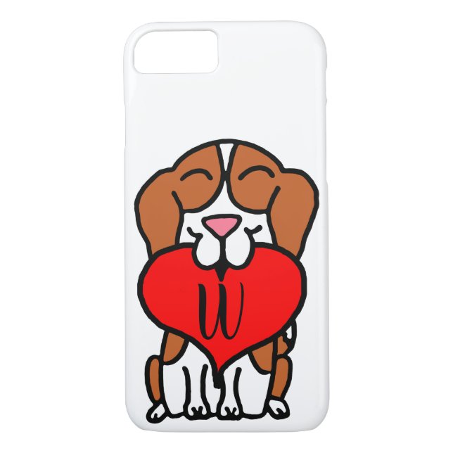 Capa Para iPhone, Case-Mate Monograma de Cartoon Cardíaco Beagle (Verso)