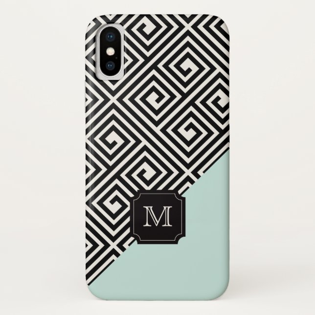 Capa Para iPhone, Case-Mate Monograma de Chave Grego - Moderno na moda (Verso)