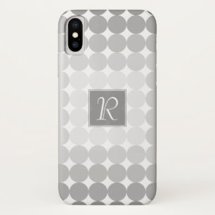 Capa Para iPhone X Monograma de Círculos Cinzas Modernos