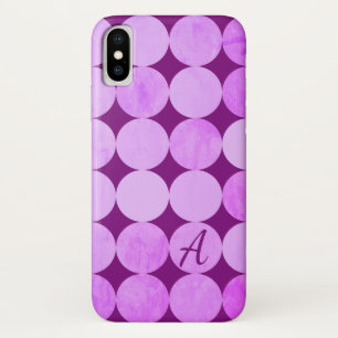 Capa Para iPhone Da Case-Mate Monograma de círculos violeta, magenta púrpura e r