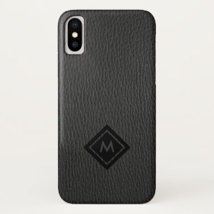 Capa Para iPhone Da Case-Mate Monograma de Couro-Cinza Escuro