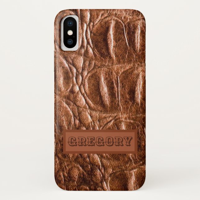Capa Para iPhone, Case-Mate Monograma de Crocodilo Cutâneo (Verso)