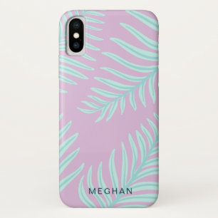 Capa Para iPhone Da Case-Mate monograma de folhagem pastel tropical
