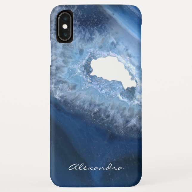 Capa Para iPhone, Case-Mate Monograma de Geodo Azul Escuro (Verso)