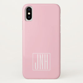Capa Para iPhone Da Case-Mate Monograma de Iniciais | Rosas claro Brancas